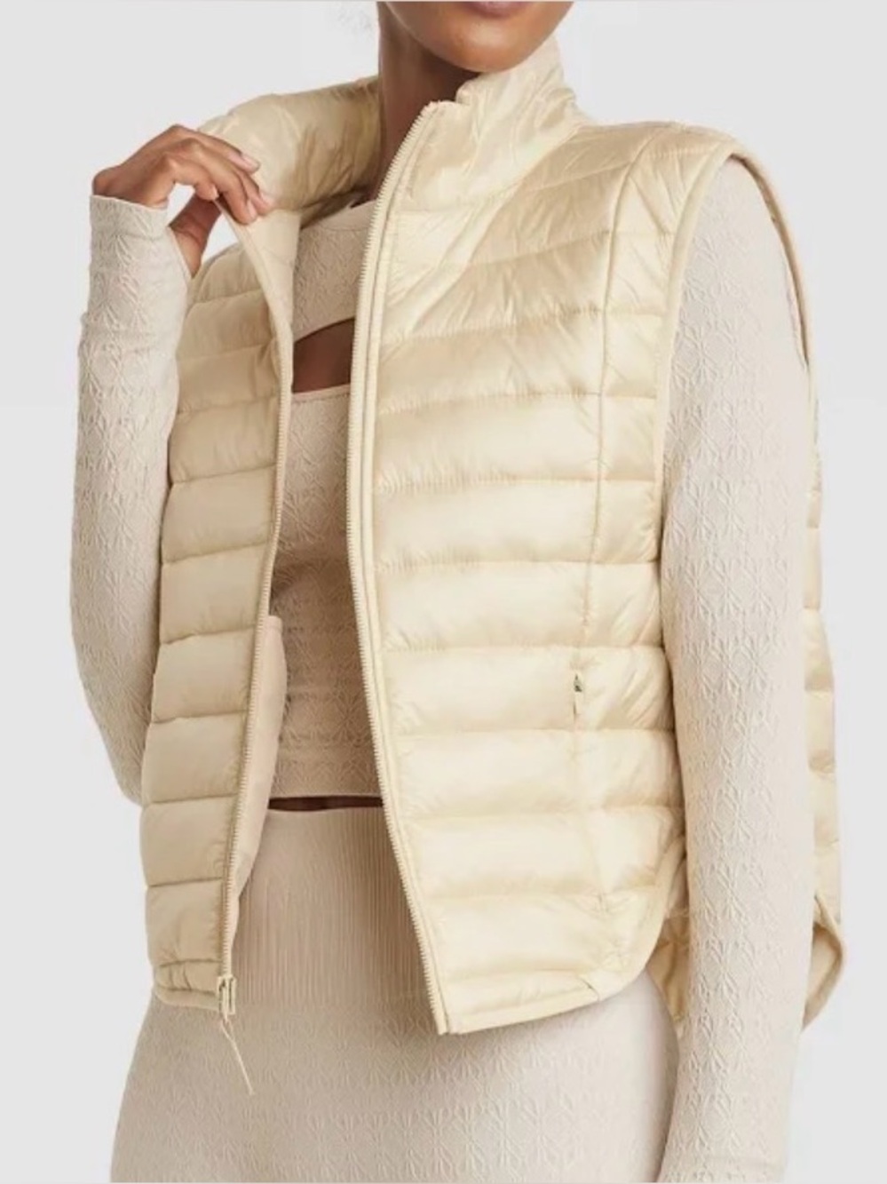 JoyLab Cream Packable Quilted Puffer Vest